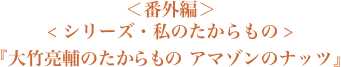 ＜番外編＞＜シリーズ・私のたからもの＞『大竹亮輔のたからもの　アマゾンのナッツ』